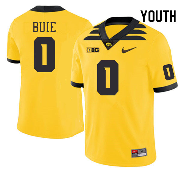 Youth #0 Jarriett Buie Iowa Hawkeyes College Football Jerseys Stitched-Gold